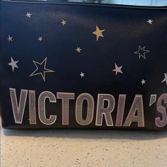 Victoria's Secret Handbags - Victoria's Secret Black Starry Cosmetic Bag